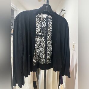 Calvin Klein Black Sheer Floral Cardigan